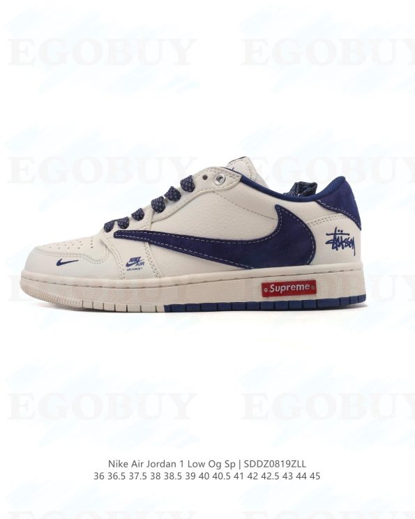 耐克 Nike Air Jordan 1 Low OG SP"Military Blue"AJ1乔1倒勾 2025年新款 低帮篮球鞋 AJ1 乔丹1代 aj1 乔1 反向脚趾复古运动鞋 至尊、斯图西 联名款