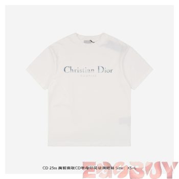 Dior 迪奥 25ss 胸前斑驳CD字母印花破洞短袖