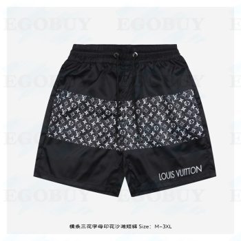 LOUIS VUITTON25ss 路易威登 LV 横条三花字母印花沙滩短裤