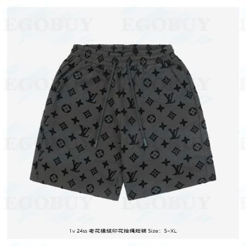 LOUIS VUITTON 路易威登 LV 4ss 老花植绒印花抽绳短裤