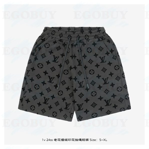 LOUIS VUITTON 路易威登 LV 4ss 老花植绒印花抽绳短裤