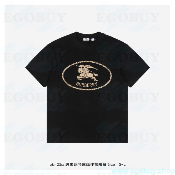 Burberry/博柏利 巴宝莉  25ss 绳索战马厚版印花短袖