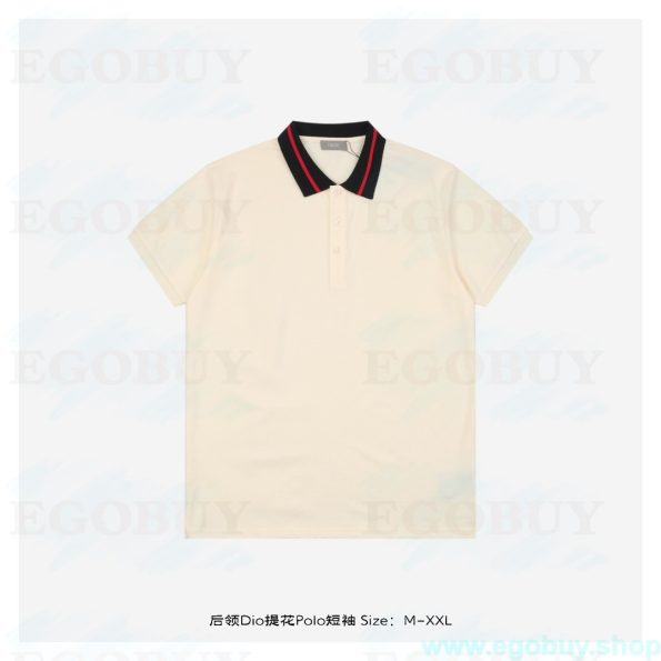 Dior/迪奥 25ss 后领Dio提花Polo短袖