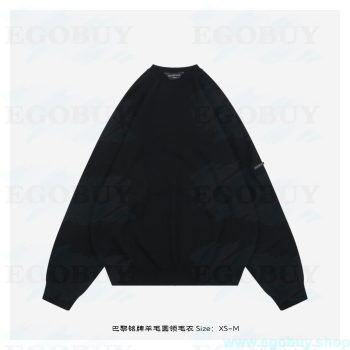 Balenciaga/巴黎世家 25Fw 巴黎铭牌羊毛圆领毛衣