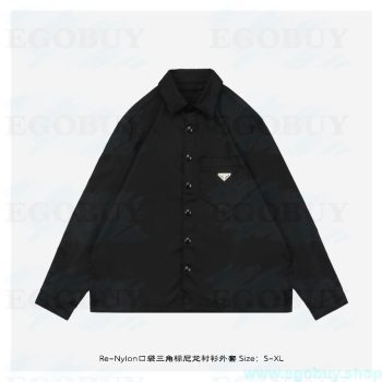 Prada/普拉达 24Fw Re-Nylon口袋三角标尼龙衬衫外套