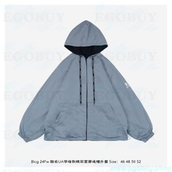 Balenciaga/巴黎世家 24Fw 联名UA字母刺绣双面穿连帽外套