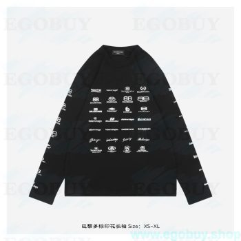 Balenciaga/巴黎世家 25Fw 巴黎多标印花长袖