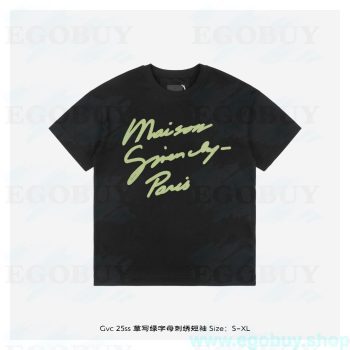 Givenchy/纪梵希 25ss 草写绿字母刺绣短袖