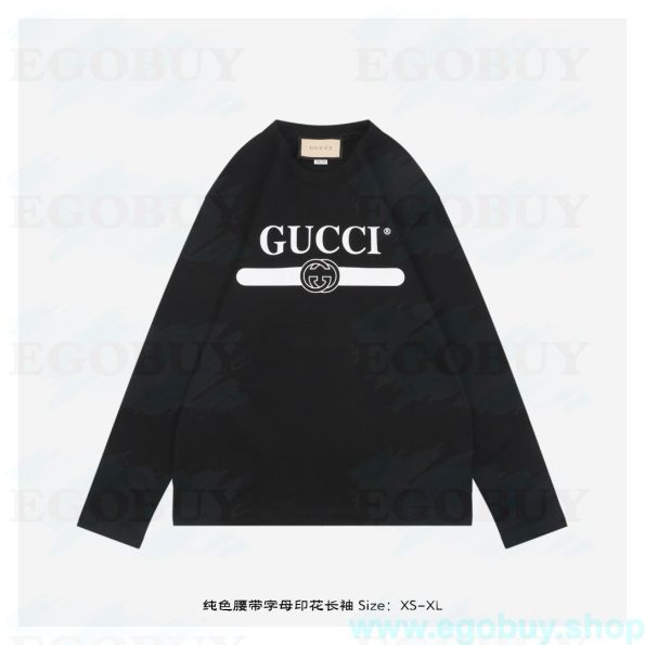 Gucci/古驰 25Fw 纯色腰带字母印花长袖