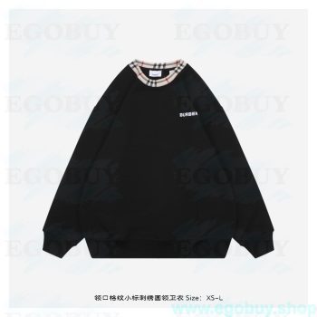 Burberry/博柏利 25Fw 领口格纹小标刺绣圆领卫衣