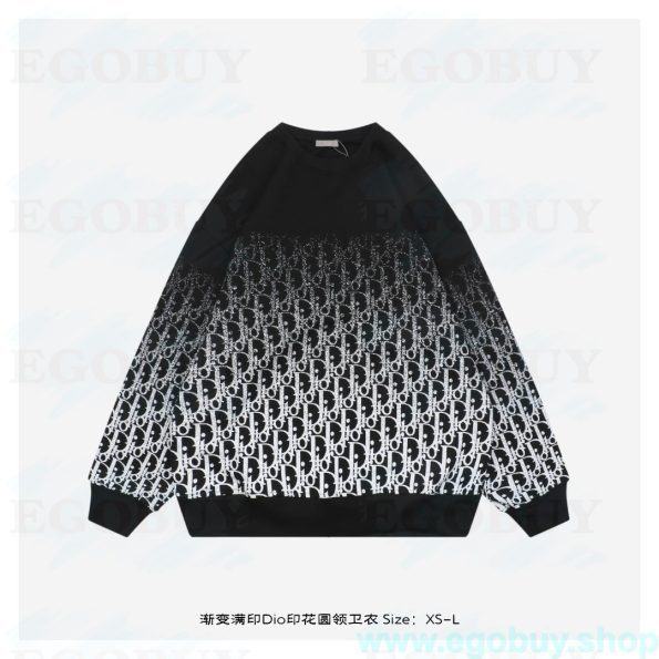 Dior/迪奥 25Fw 渐变满印Dio印花圆领卫衣