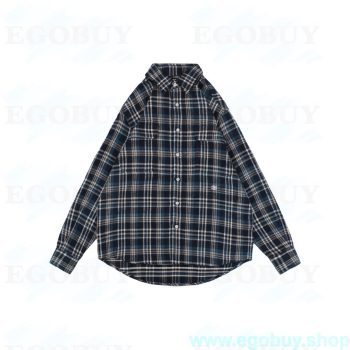 Cèline/赛琳 24Fw 凯旋门小标蓝格子长袖衬衫