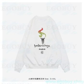Balenciaga/巴黎世家 24Fw 火炬印花圆领卫衣