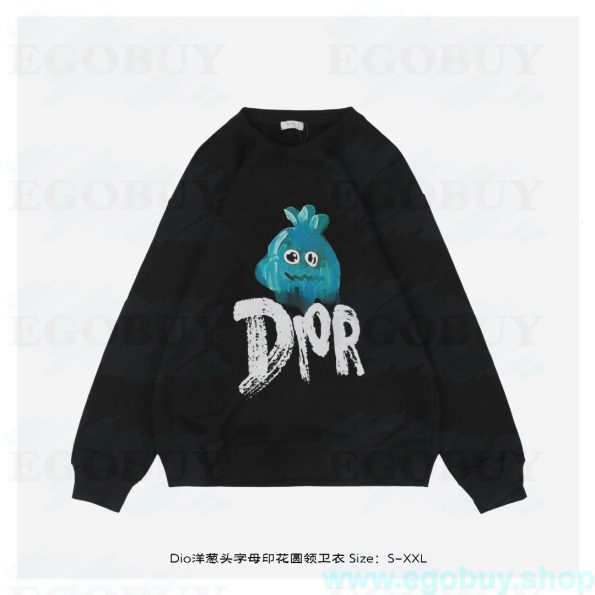 Dior/迪奥 24Fw Dio洋葱头字母印花圆领卫衣