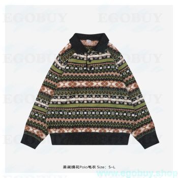 Loewe/罗意威 24Fw 圣诞提花Polo毛衣