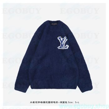 LOUIS VUITTON/路易威登 LV 23Fw 大老花字母提花圆领毛衣