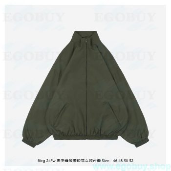 Balenciaga/巴黎世家 24Fw 黑字母胶带印花立领外套